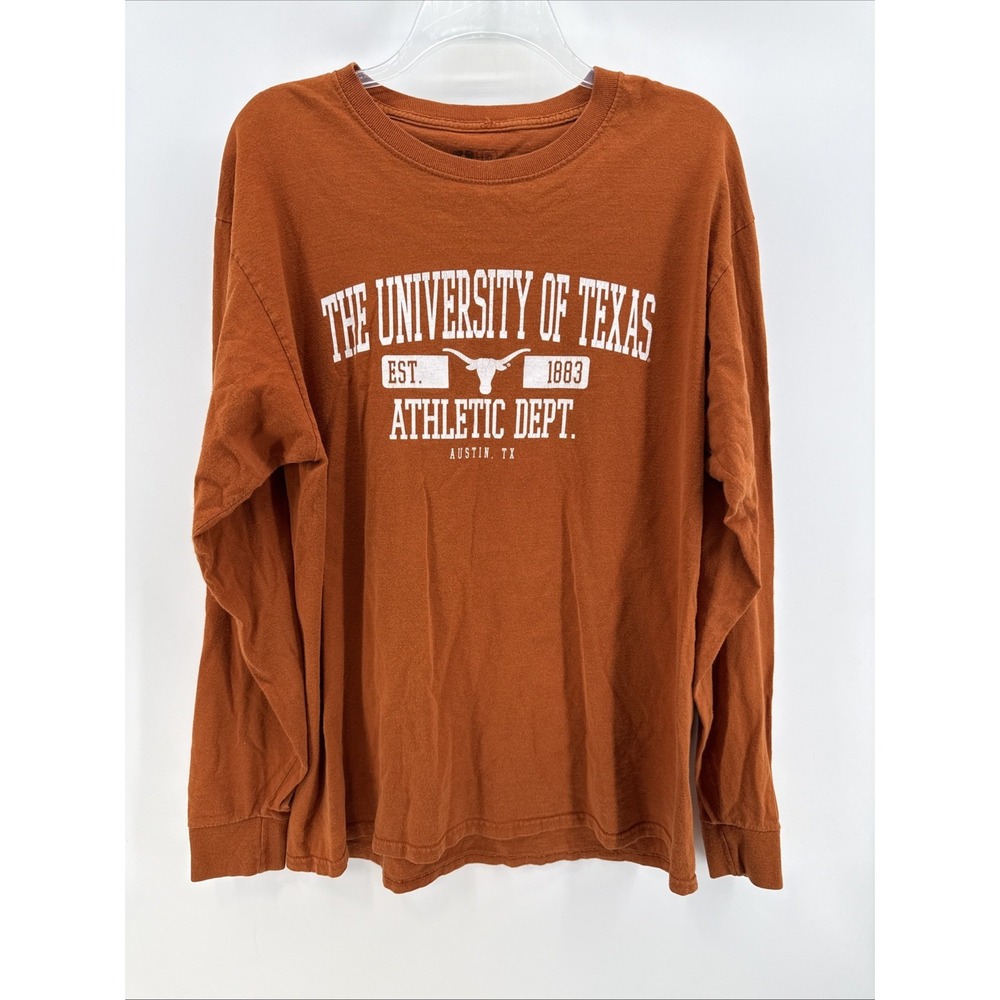 Texas Longhorns Shirt Mens XL Orange College Football Long Sleeve Crewneck